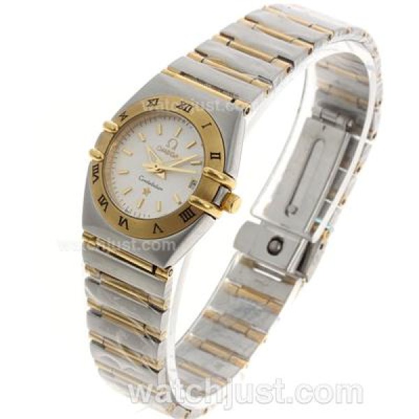 Omega Constellation Two Tone with Stick Marking and White Dial