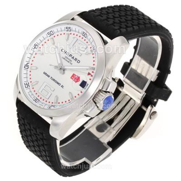 Chopard Gran Turismo XL Automatic with White Dial-Rubber Strap