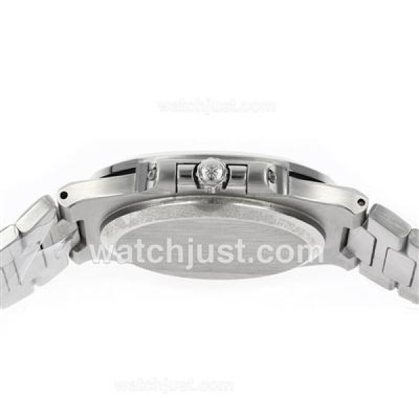 Patek Philippe Nautilus Swiss ETA 2836 Movement Diamond Bezel and Markers with Black Dial S/S
