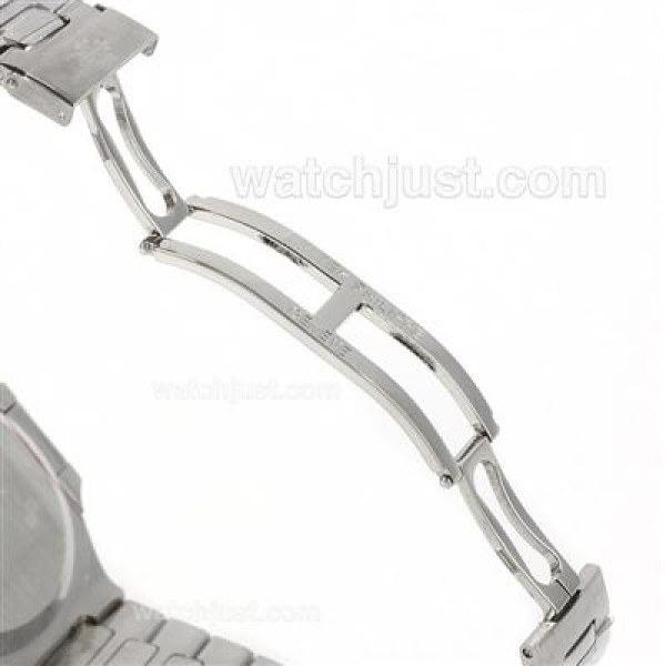 Patek Philippe Nautilus Swiss ETA 2836 Movement Diamond Bezel and Markers with Black Dial S/S