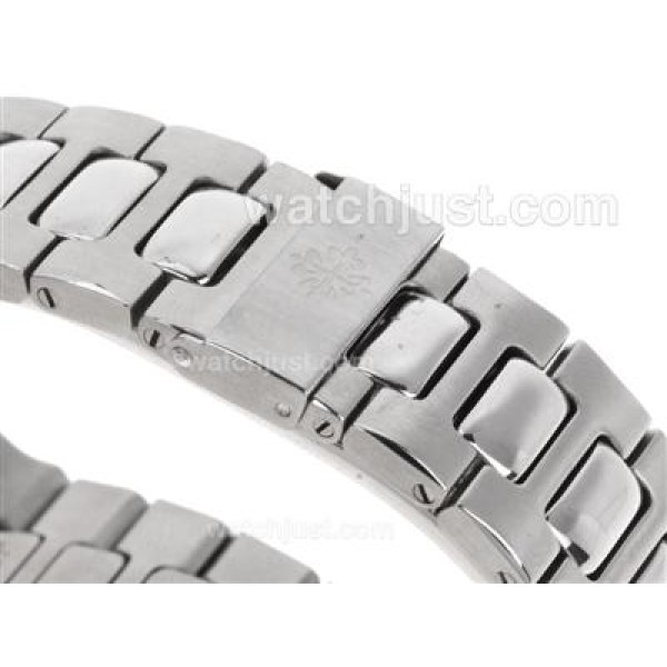 Patek Philippe Nautilus Swiss ETA 2836 Movement Diamond Bezel and Markers with Black Dial S/S