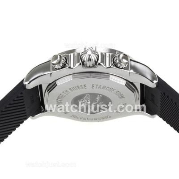 Breitling Chronomat B01 Swiss Valjoux 7750 Movement Roman Markers with Bugundy Red Dial-Rubber Strap