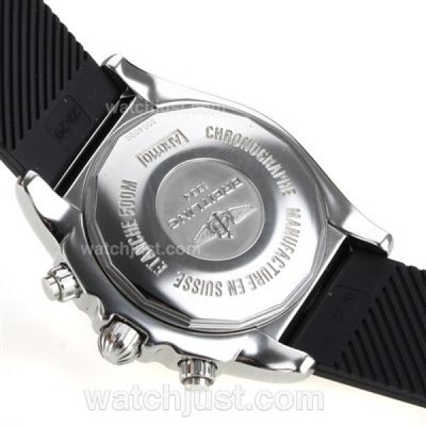 Breitling Chronomat B01 Swiss Valjoux 7750 Movement Roman Markers with Bugundy Red Dial-Rubber Strap