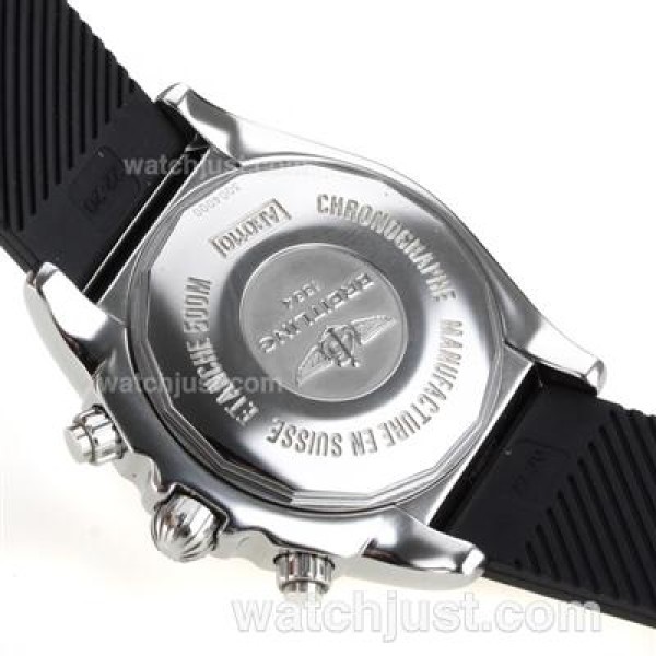 Breitling Chronomat B01 Swiss Valjoux 7750 Movement Roman Markers with White Dial-Rubber Strap