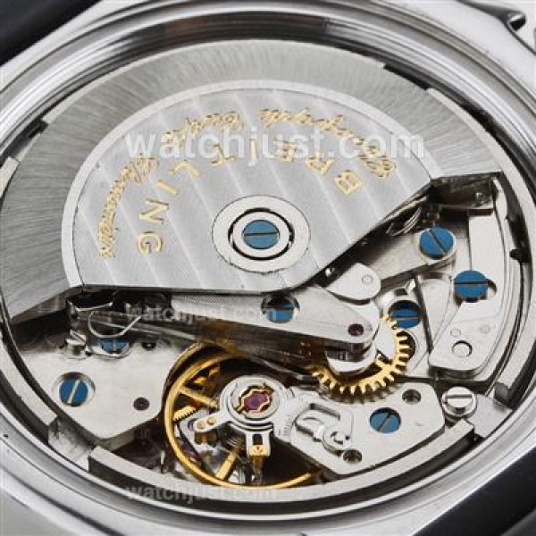 Breitling Chronomat B01 Swiss Valjoux 7750 Movement Stick Markers with Blue Dial-Rubber Strap