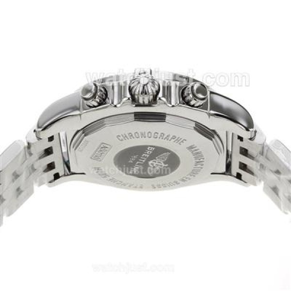 Breitling Chronomat B01 Swiss Valjoux 7750 Movement Stick Markers with White Dial S/S