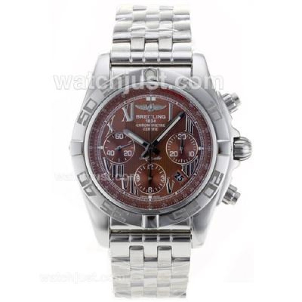 Breitling Chronomat B01 Swiss Valjoux 7750 Movement Roman Markers with Brown Dial S/S