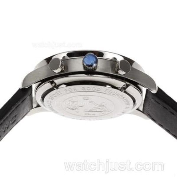 IWC Spitfire Chrono Laureus Swiss Valjoux 7750 Movement with Blue Dial-Leather Strap