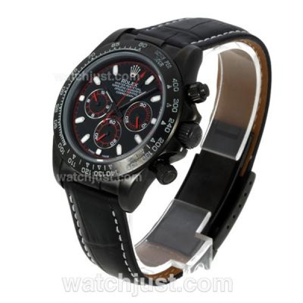 Perfect 1:1 Rolex Daytona Working Chronograph Fake Watches With Black Dials Online
