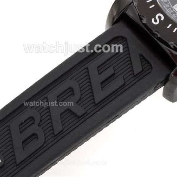 Breitling Emergency Digital Player PVD Case with Gray Dial-Rubber Strap