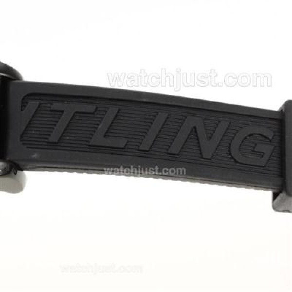 Breitling Emergency Digital Player PVD Case with Blue Dial-Rubber Strap