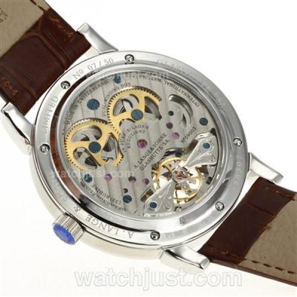 A.Lange & Sohne Classic Tourbillon Manual Winding with White Dial-Leather Strap