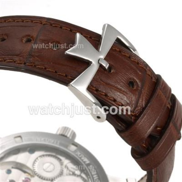 Vacheron Constantin Working Tourbillon Manual Winding with White Dial-Leather Strap