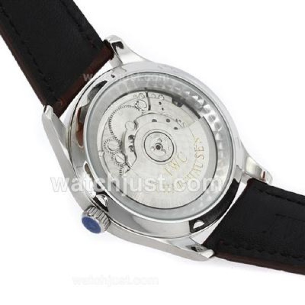 IWC Portuguese Automatic Number Markers with White Dial-Leather Strap