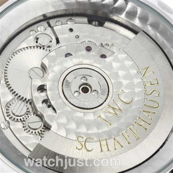 IWC Portuguese Automatic Rose Gold Case Number Markers with White Dial-Leather Strap