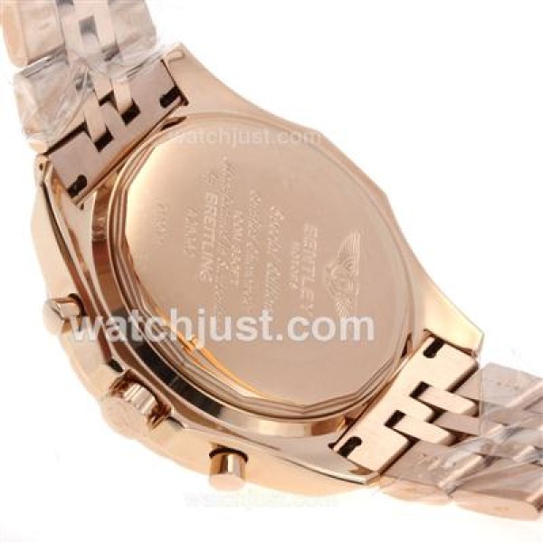 Breitling for Bentley Chronograph Swiss Valjoux 7750 Movement Full Rose Gold with Brown Dial