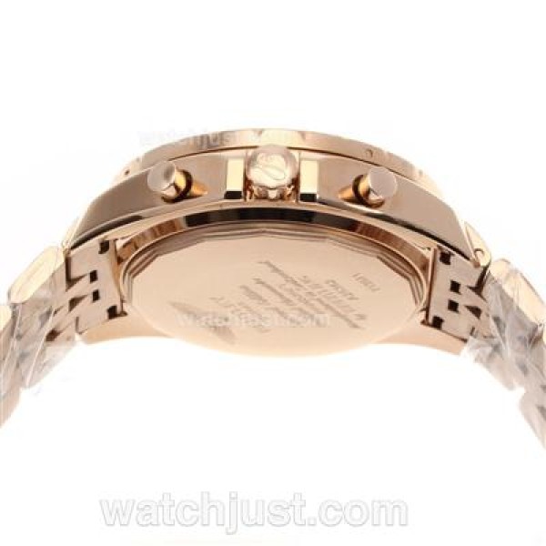 Breitling for Bentley Chronograph Swiss Valjoux 7750 Movement Full Rose Gold with Black Dial