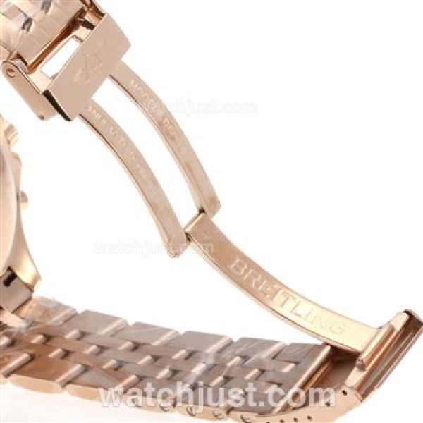 Breitling for Bentley Chronograph Swiss Valjoux 7750 Movement Full Rose Gold with Black Dial