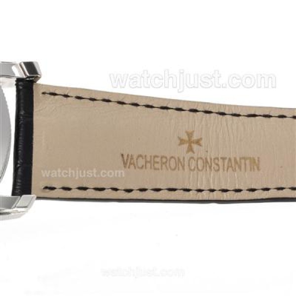 UK Top Quality Replica Vacheron Constantin Working Tourbillon Manual Winding with White Dial-Leather Strap