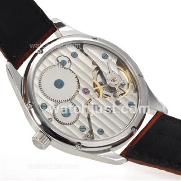 IWC Portuguese Manual Winding Rose Gold Number Markers with White Dial-Leather Strap