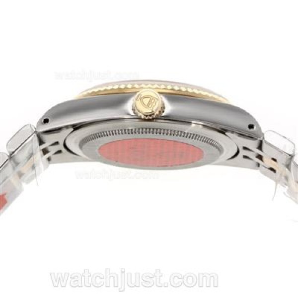 Tudor Prince Date Swiss ETA 2836 Movement 14K Wrapped Two Tone Diamond Markers with Golden Dial