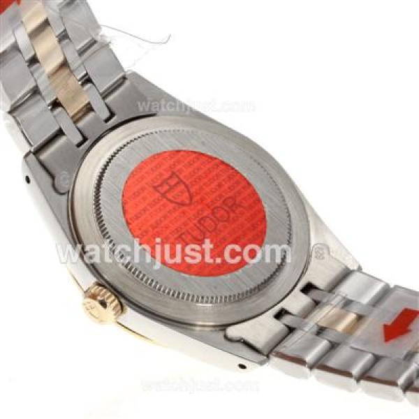 Tudor Prince Date Swiss ETA 2836 Movement 14K Wrapped Two Tone Diamond Markers with Golden Dial