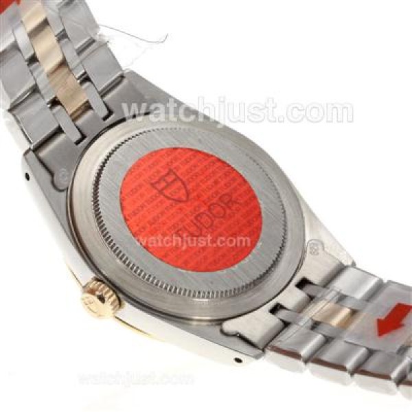 Tudor Prince Date Swiss ETA 2836 Movement 14K Wrapped Two Tone Diamond Markers with Black Dial