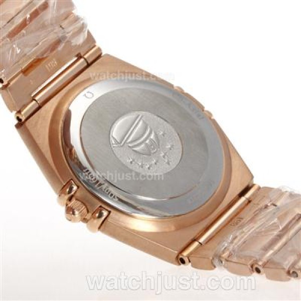 Omega Constellation Swiss ETA Movement Full Rose Gold Diamond Markers with MOP Dial