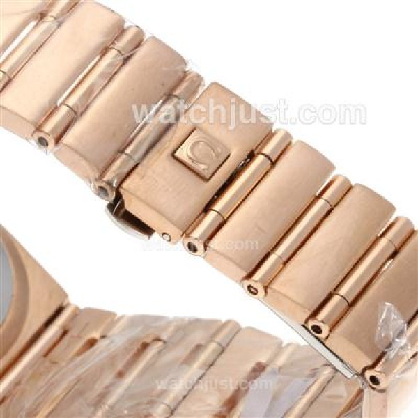 Omega Constellation Swiss ETA Movement Full Rose Gold Diamond Markers with MOP Dial