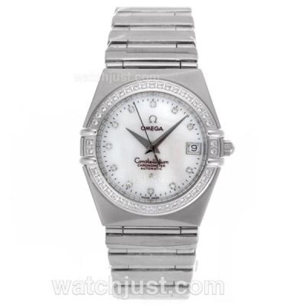 Omega Constellation Swiss ETA Movement Diamond Bezel and Markers with MOP Dial