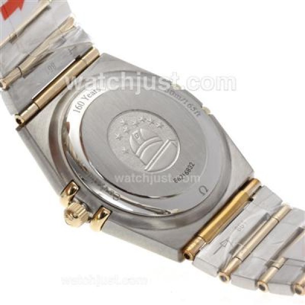 Omega Constellation Swiss ETA Movement Two Tone Diamond Bezel and Markers with White Dial