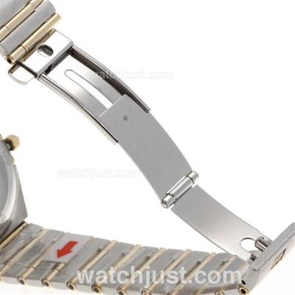 Omega Constellation Swiss ETA Movement Two Tone Diamond Bezel and Markers with White Dial