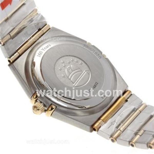 Omega Constellation Swiss ETA Movement Two Tone Diamond Bezel and Markers with Golden Dial