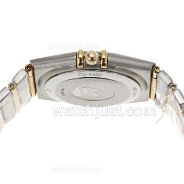 Omega Constellation Swiss ETA Movement Two Tone Diamond Bezel and Markers with White Dial