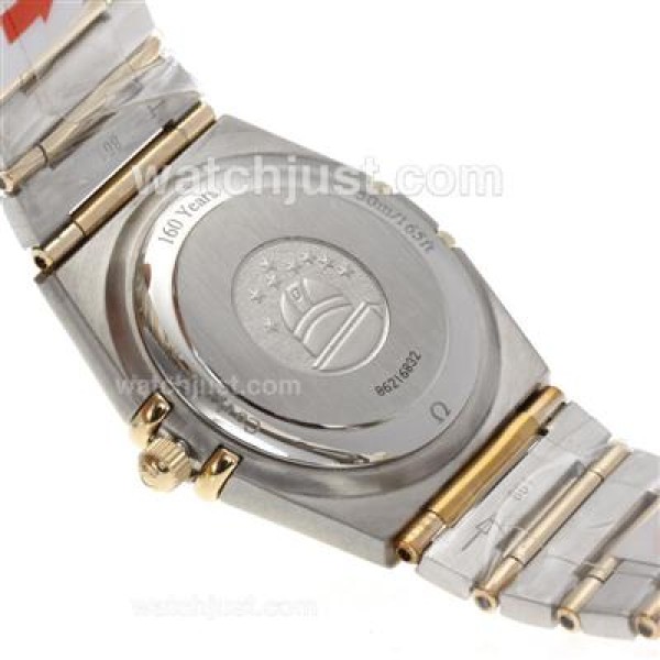 Omega Constellation Swiss ETA Movement Two Tone Diamond Bezel and Markers with White Dial