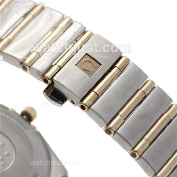 Omega Constellation Swiss ETA Movement Two Tone Diamond Bezel and Markers with White Dial