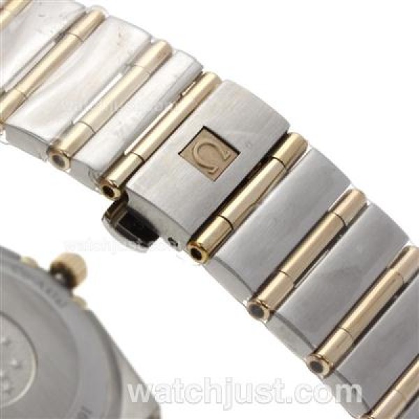Omega Constellation Swiss ETA Movement Two Tone Diamond Bezel and Markers with White Dial