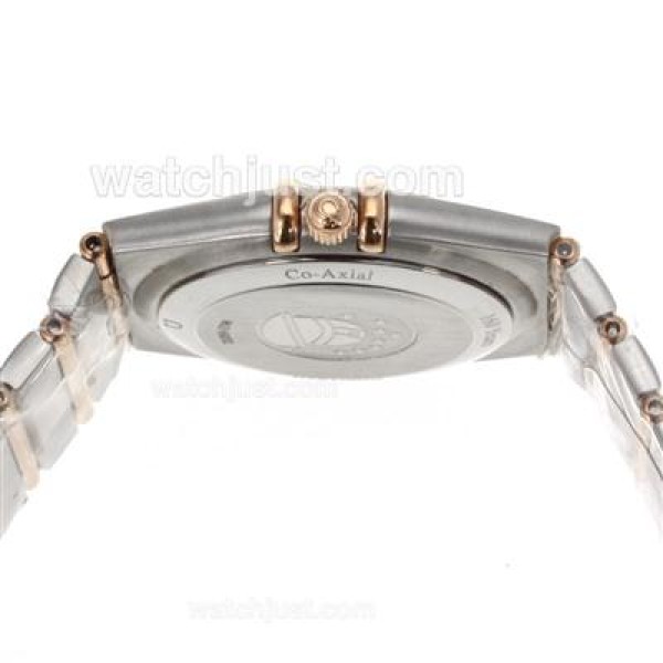 Omega Constellation Swiss ETA Movement Two Tone Diamond Markers with Brown Dial