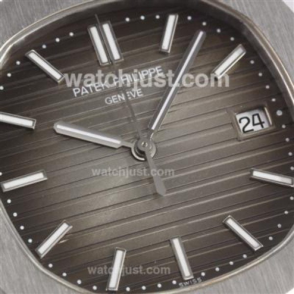 Patek Philippe Nautilus Swiss ETA 2836 Movement Stick Markers with Gray Dial S/S