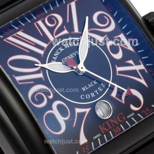 Franck Muller Conquistador Black Kortez Swiss ETA 2836 Movement PVD Case with Black Dial-Rubber Strap