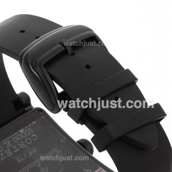 Franck Muller Conquistador Black Kortez Swiss ETA 2836 Movement PVD Case with Black Dial-Rubber Strap