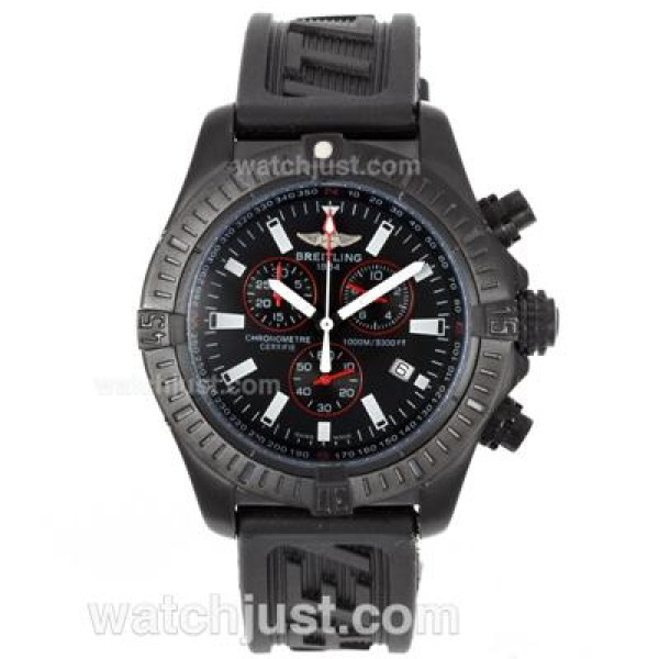 Breitling Colt Working Chronograph PVD Case with Black Dial-Rubber Strap