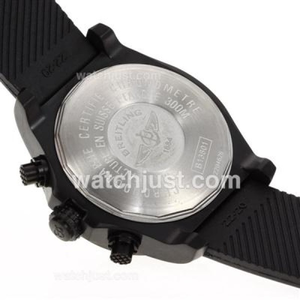 Breitling Colt Working Chronograph PVD Case with Black Dial-Rubber Strap
