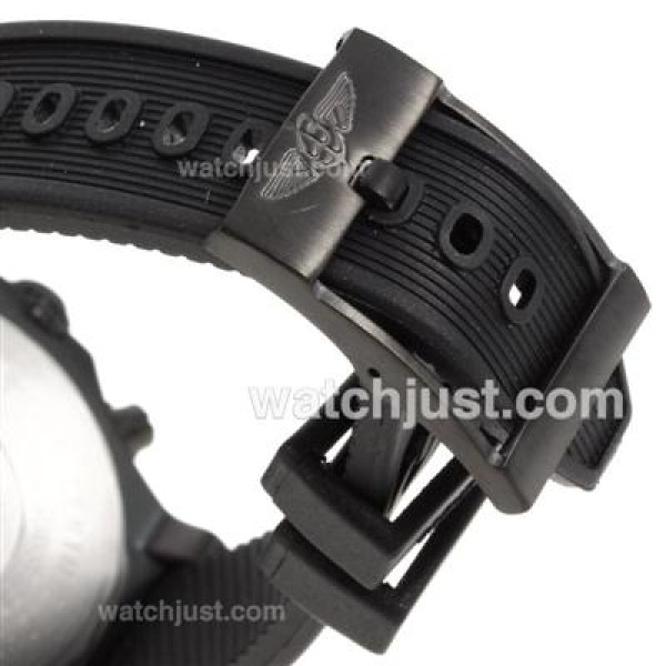 Breitling Colt Working Chronograph PVD Case with Black Dial-Rubber Strap