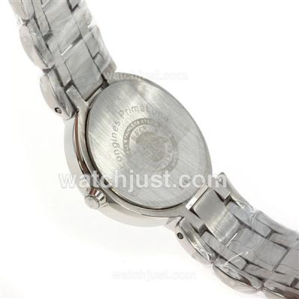 Longines PrimaLuna Diamond Markers with Black Dial S/S-Lady Size