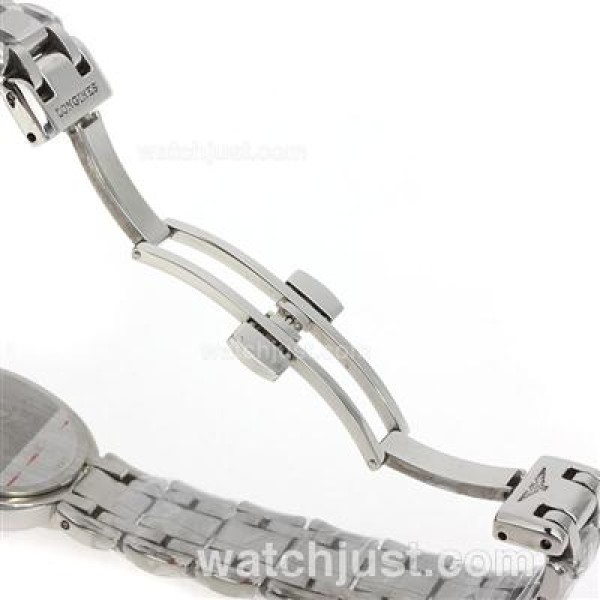 Longines PrimaLuna Diamond Markers with Black Dial S/S-Lady Size