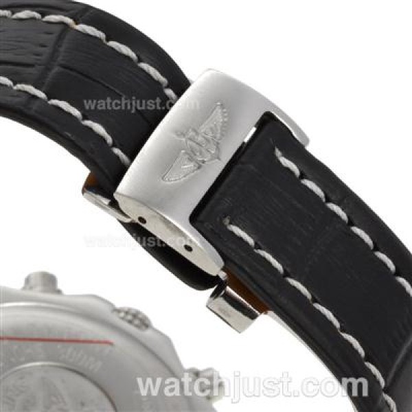 Breitling Skyland Avenger Working Chronograph with Black Dial-Leather Strap--49mm Version