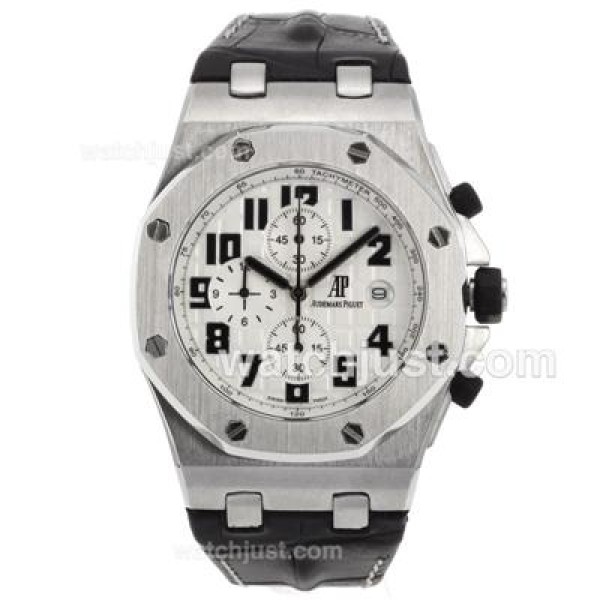 Audemars Piguet Royal Oak Offshore Working Chronograph with White Dial-Leather Strap