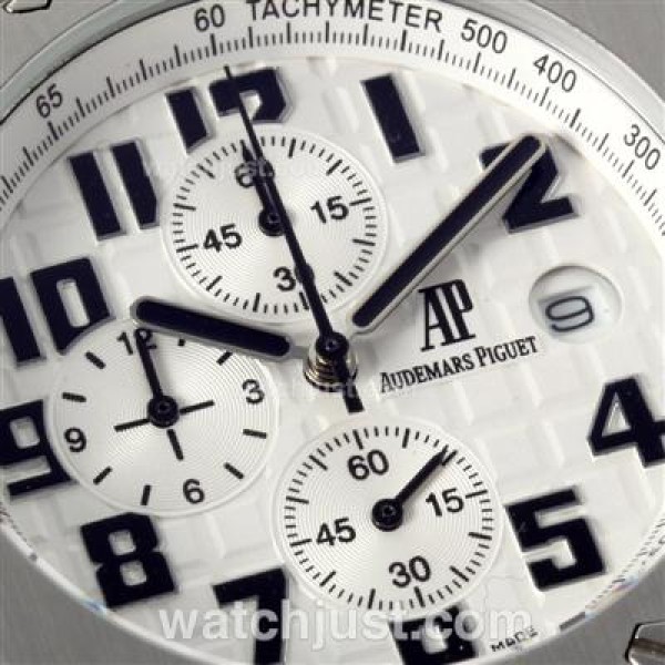 Audemars Piguet Royal Oak Offshore Working Chronograph with White Dial-Leather Strap