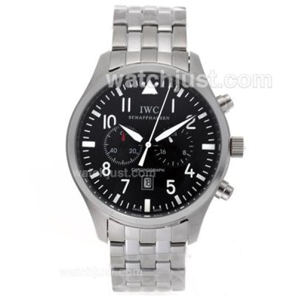 IWC Pilot Day-Date Working Chronograph with Black Dial S/S